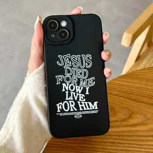 Jesus Letter Pattern Phone Case, Casing, Full Body Shockproof Phone Protective Cover, Phone Accessories Compatible With iPhone 7 8 11 12 13 14 15 Plus Pro Max X XR XS Max