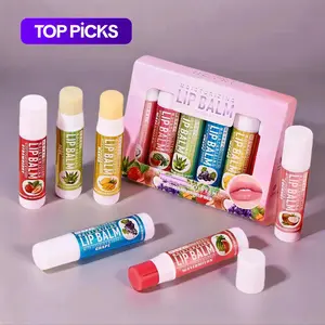 Fruit Flavor Lip Balm Set, 6 Counts/set Moisturizing Lip Balm, Hydrating Lip Stick, Plumping Lip Care Stick, Lip Moisturizer for Girls & Women