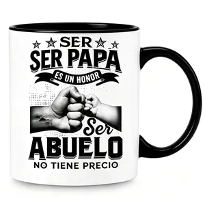 "Being Dad Is An Honor, Being Grandpa Is Priceless" Spanish Mug Meaningful Hispanic Gift for Dad & Grandpa - "Ser Papa/Abuelo" Mug Latino Grandfather Gift Mug with Heartfelt Quote