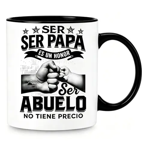 "Being Dad Is An Honor, Being Grandpa Is Priceless" Spanish Mug Meaningful Hispanic Gift for Dad & Grandpa - "Ser Papa/Abuelo" Mug Latino Grandfather Gift Mug with Heartfelt Quote