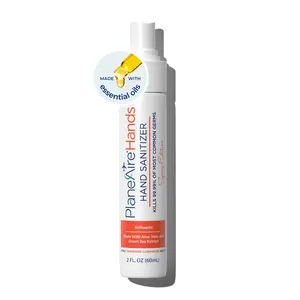 PlaneAire Tangerine Coriander Hand Sanitizer | Plant-Based Spray | Soothing, Moisturizing, Hydrating | Refreshing Citrus Scent | Made with Essential Oils, Green Tea Extract, Aloe, and Vegan Glycerin | TSA-Approved Travel Essential