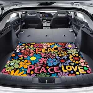 1pc Car Durable Trunk Mat, Fashionable and Bright Floral Multifunctional Trunk Storage Mat, Easy to Clean Polyester Material, Suitable for All Vehicles, Interior Upgrade, Car Interior Accessories., Trunk Mat for Car