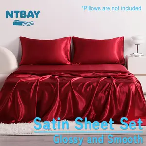 NTBAY Silky Satin Sheet Set - Silk-Like Glide for Hair & Skin | Easy Care