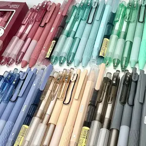 7 pcs gel pen set, Retractable clicker pens, Rollerball pen set, Writing stationery, with 0.5mm black ink, comfortable writing, perfect for exams, notes and homework, ideal school supplies