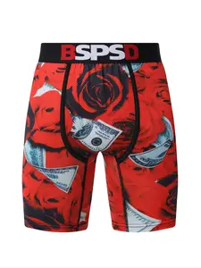 Sexy Men's Floral Print Underwear Breathable Sweat-Wicking Boxers Briefs High Elasticity Plus Size Men's Innerwear Fashion Comfortable Men Underspanties Boxershort