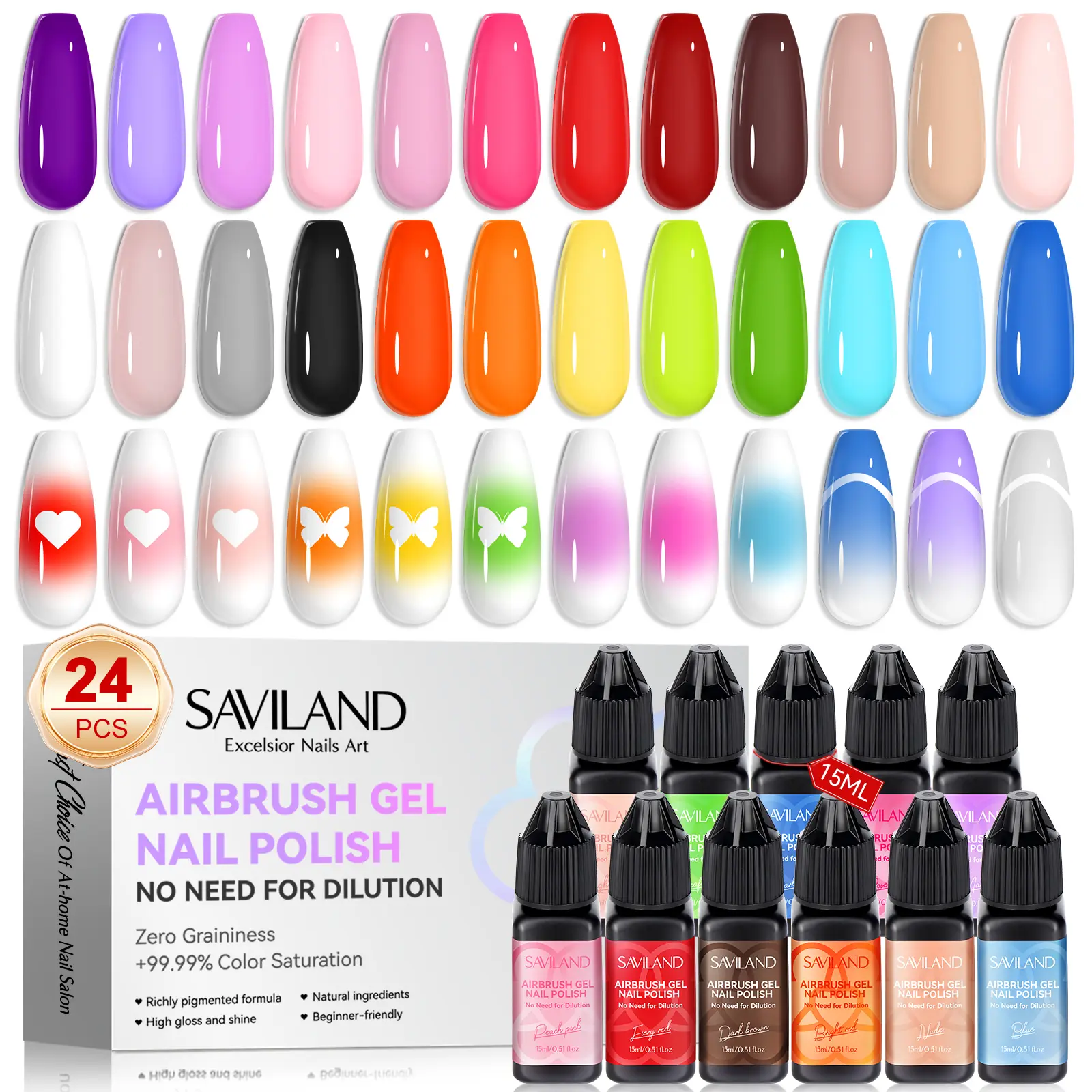 【HOT SALE】24 Color Classic Airbrush Gel Polish Set