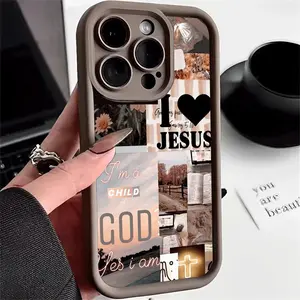 Faith & Devotion Case for iPhone 17 Ai r16e 16 15 14 Pro Max 13 12 11 XR XS Plus Pattern Silicone TPU Lens Protective Rugged Durable Soft Cover Floral Aesthetic