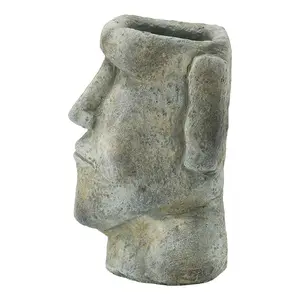 5x5.5x9" Easter Island Cement Planter