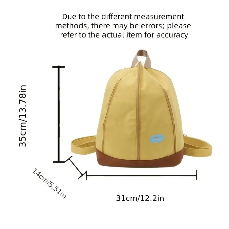 Female Aesthetic Backpack for Everyday Carry, Fresh Style Carry-All with Peelable Banana Pouch, Mother's Day, Peelable Banana Storage Bag, Adults, Casual Commute, Daily Use Bags, Peel Pouch, Fresh Look, High-Capacity, Zipper, Multi-Function