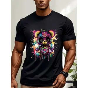 T-Shirt Round Neck Short Sleeve Casual Exquisite Design Summer Essential[100% Cotton]Men's Fashion