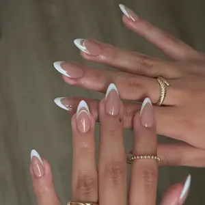 24pcs Medium Water Drop Press-On Nails, Sweet Cool Korean Style, Reusable with Jelly Glue & File, Perfect for Parties and Daily Wear, Stick On Nails