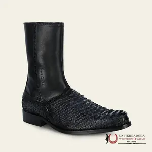 FRANCO CUADRA PYTHON TERNERA INCA BLACK SHORT BOOT FC817