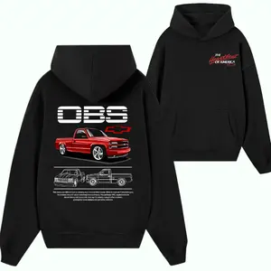 Chevy OBS Truck Hoodie – Retro Lowered Pickup Graphic Sweatshirt, Classic Heartbeat of America Style Pullover for Men, Vintage Street Truck Outfit for Chevrolet OBS Enthusiasts