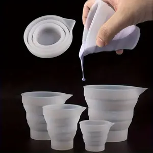 1pc Candle Gypsum Dispensing Glue Cup - Resin Cup Dispenser Reusable Silicone Mixing Measuring Cup for Epoxy Resin Crafting Tool Handcraft