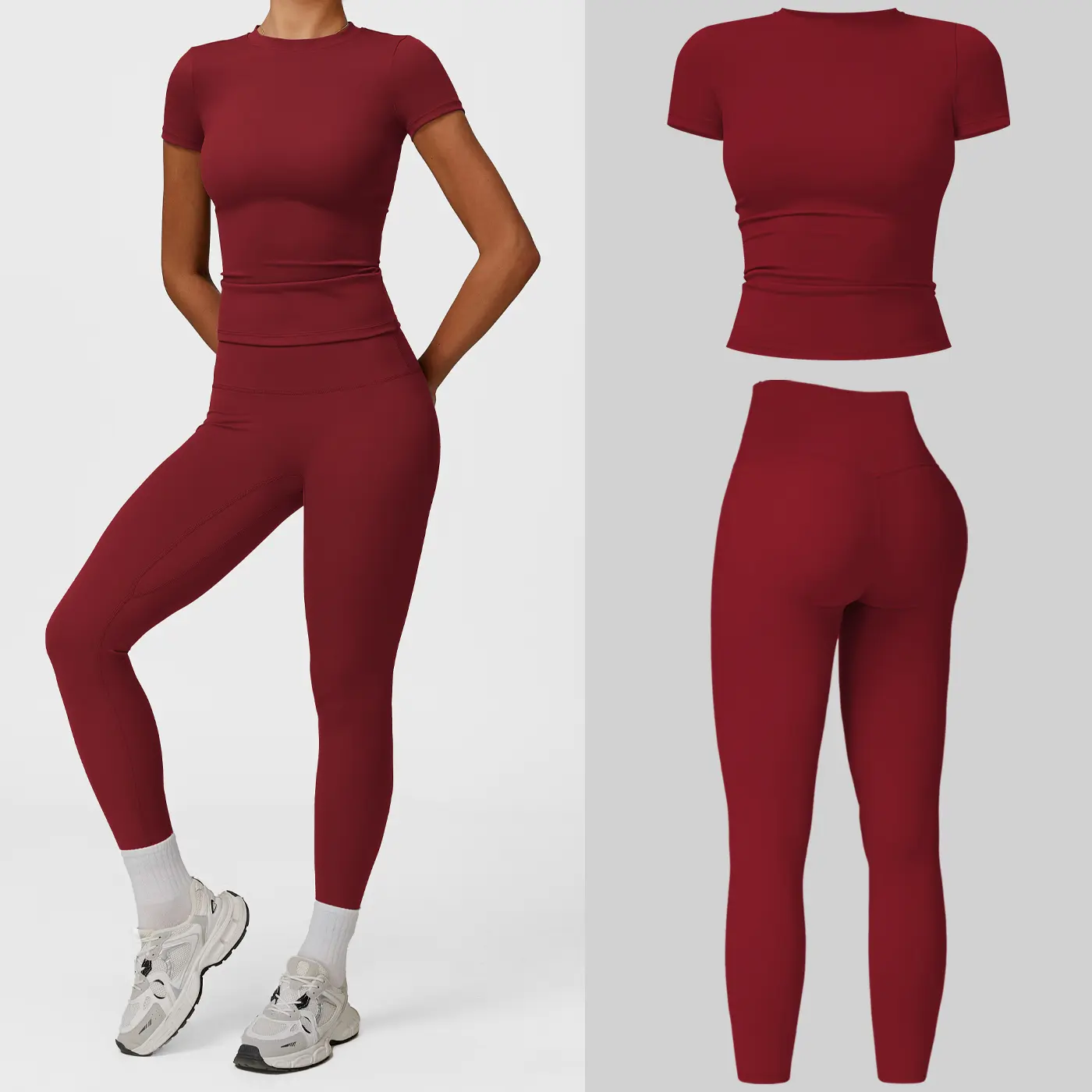 Short Sleeve Set - Cherry Red