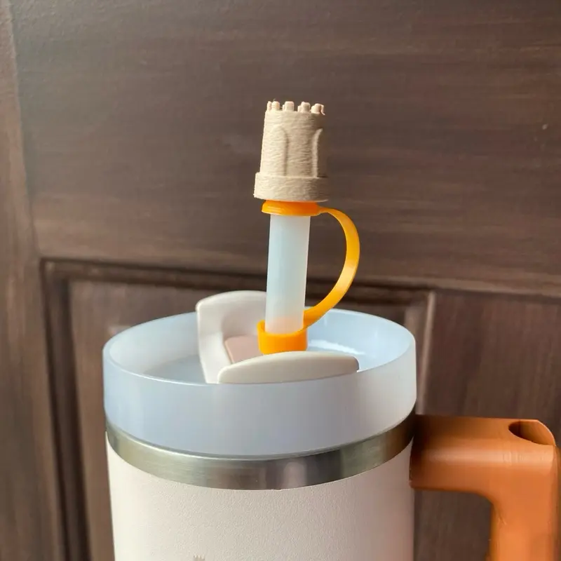 Sand Castle Straw Toppers and Charms for Stanley Tumbers & 9.5mm Straws with Durable PLA Design - Stylish, Beverage