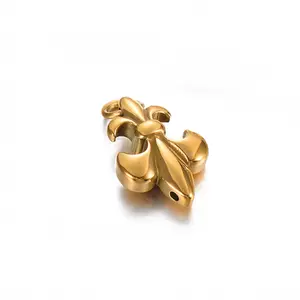 Waterproof Gold Fleur De Lis Charm Pendant Jewelry Making - 23mm x 13mm - Sold Individually - A029