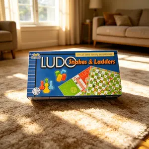 Classic Snake Ladder & Snakes & Ladders Combo Board Game, Educational Family Fun Toy, Portable Chess Set, Perfect for Gatherings