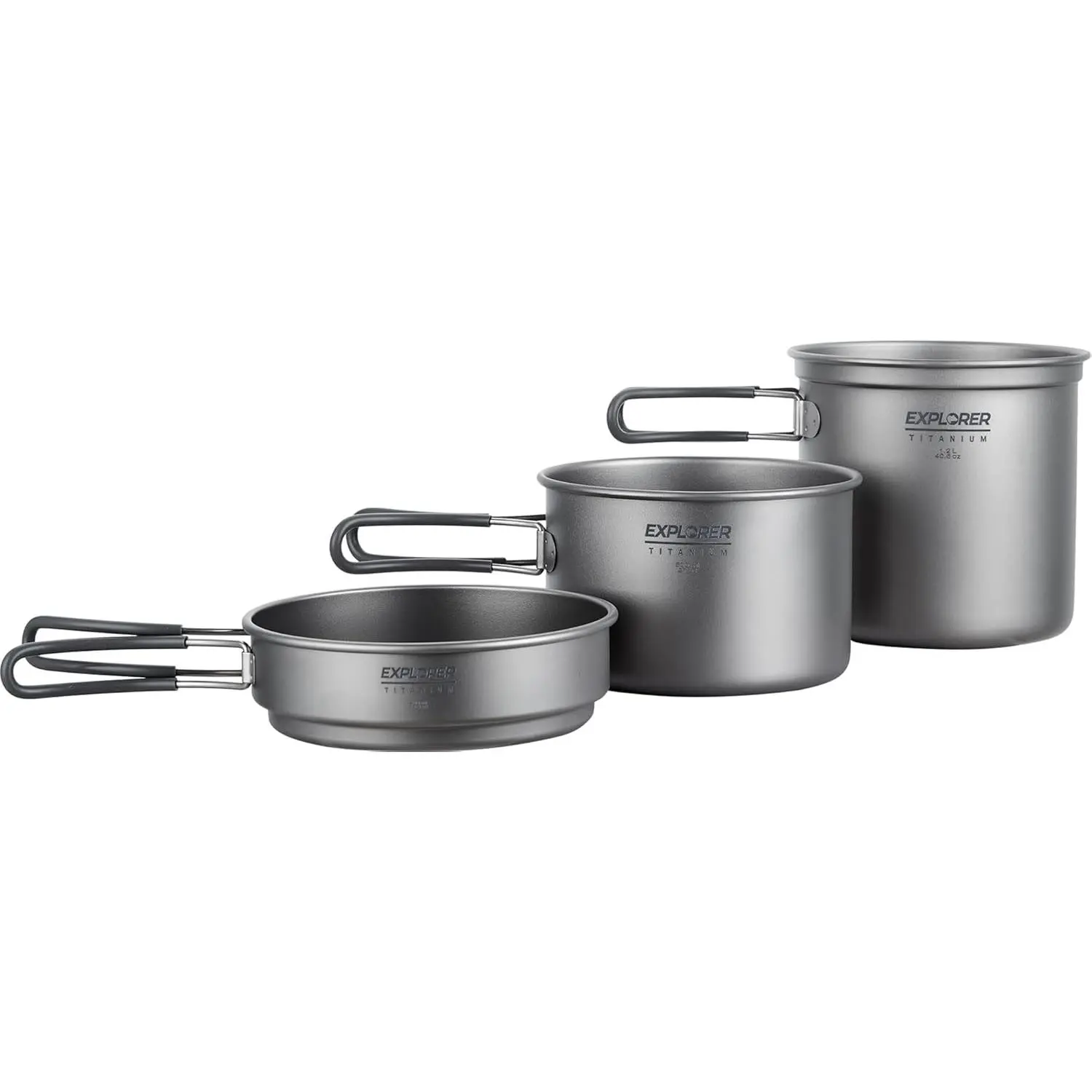 Explorer Bear Titanium Stackable Camping Cooking Pot Mess Kit Set campingessentials Outdoor Camping Stove Picnic Cooker