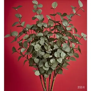 Silk Eucalyptus Stems Artificial Greenery for Home Decor - 6 Pcs 27 Inch Faux Leaf Spray - Realistic Plastic Plants for Wedding Party Decoration - Reusable Floral Arrangement - Long-Lasting Green Stems Decorative Fruit Iron Water Proof Ornaments Flower