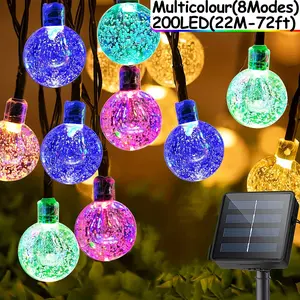 100/200 Leds Solar String Lights Outdoor Waterproof, Solar Powered Globe Patio Lights with 8 Lighting Modes for Garden Yard Porch Wedding Party Decor RV(Multicolor）