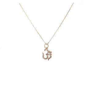 Diamond & Gold OM Sign Necklace