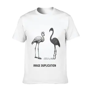 Casual Style Men's T-Shirt Flamingo Image Duplication Graphic Summer Wear Gift For Him