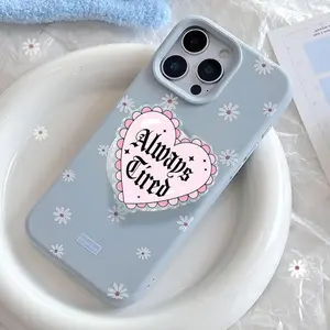 Always Tired Heart Magnetic Phone Grip: Cute Pink Phone Accessory