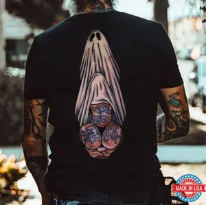 Oral Sex with Tattooed Ghost Dirty Love Black Print T-shirt
