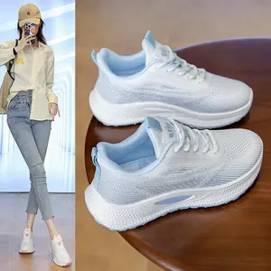 Women's Korean Style Chunky Platform Sneakers - Wide Width Thick-Soled Sneakers with Breathable Knit Upper, Cushioned Sole & Low-Top Lace-Up for Running, Gym, - - Casual Footwear Suitable for Student Sports Shoes, Women Shoesaa
