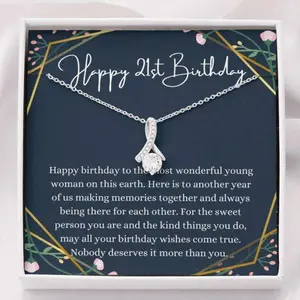 Daughter Necklace, 21St Birthday Necklace, 21St Birthday Gift For Her, Twenty First Birthday Gift 345, Message Card Jewelry, Daughter Gift, Father Daughter Necklace, Christmas Gift, Birthday Gift Meaningful Necklace, A Special Gift for My Daughter