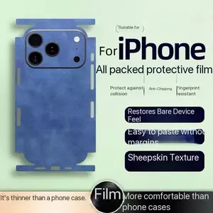 Two-Pack 3m Leather Texture Protective Film for iPhone 16 Pro Max/17 Series, Full Coverage Back Cover, Scratch-Resistant, Anti-Fingerprint