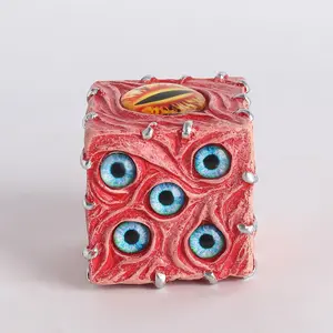 Abstract Eye Dice Decorative Ornament, Unique Dark Mysterious Creepy Eye Ball Design, Perfect for Home Decor, Desk Decor & Unique Gifts