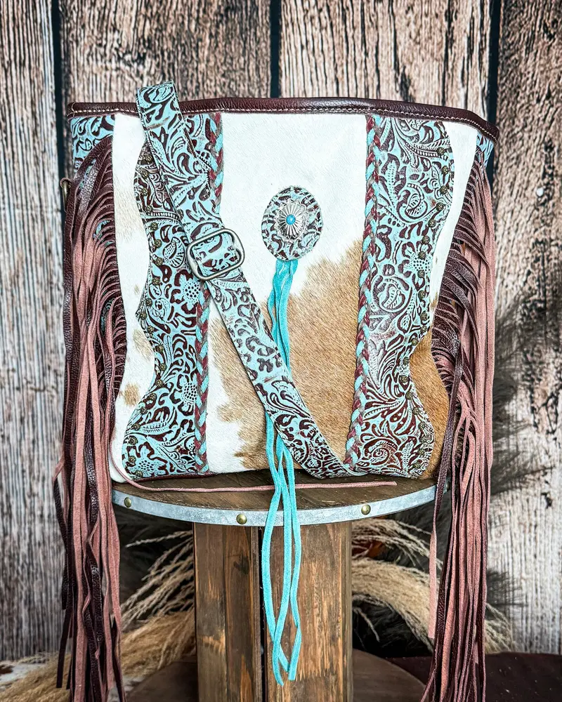 Myra Bag Teal & Brown Patterned Backpack Myra Bag Burnt Umber Backpack - Our Stuff main image 3
