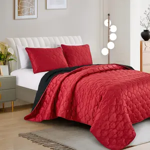 Exquisite Satin Silky Soft Quilt Reversible  Bedspread Set for Queen & King. Breathable and Cool for a Refreshing Night's Sleep/Gift for Mom / Wife / Grandma