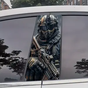 Hardcore Military Style Car Sticker - Special Forces Operator Combat Gear Graphic Car Side Window Personalized Modification Decal