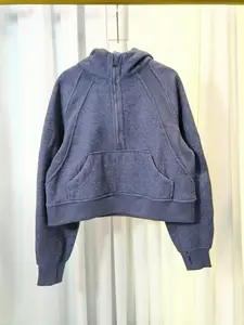 Women's Winter New Sports Hoodie Tops, Camping Half-Zip Fleece Lined Outdoor Running Warm Jacket, Thickened Thermal Outerwear