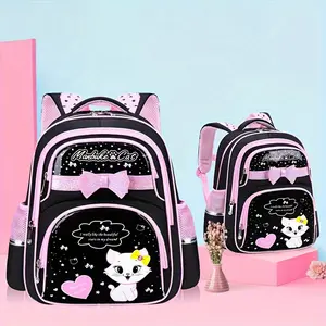 Children's Elementary School Girls' Backpack for Grades 1, 2, 3, 6, Cartoon Cute Lightweight Back Support Shoulder Bag