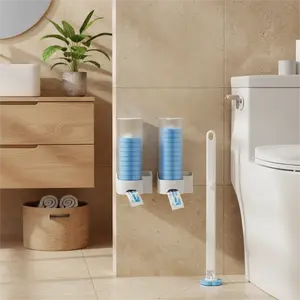 A Set of Disposable Toilet Brushes with 18 Replacement Heads And Bases, Wall Mounted Or Floor Mounted, Convenient for Cleaning The Bathroom with 18 Replacement Heads, Suitable for Christmas Decoration Toilet Brush Bathroom toilet cleaning supply hygienic