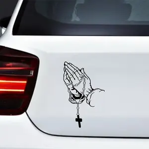 1PC Personalized car stickers with prayer gestures Reflective Cross Car decorative stickers come in a variety of styles and colors to create a unique personality for your vehicle