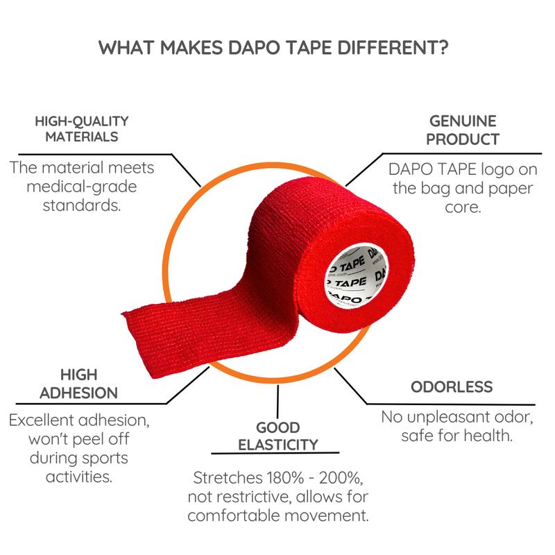 [48Packs] Dapo Self-Adhesive Sports Bandage 2 Inch x 5 Yard for ankle, knee, and wrist protection and sports training support, breathable, stretchy, good quality.