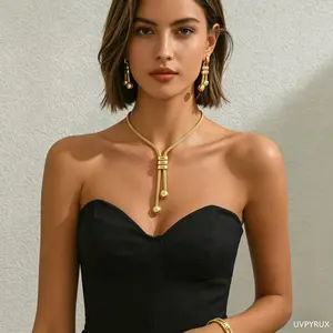 4Pcs Elegant Minimalist Jewelry Set for Women, Vintage Pendant Necklace Dangle Earrings Layered Bracelet, Trendy Casual Jewelry Gift for Birthday Wedding
