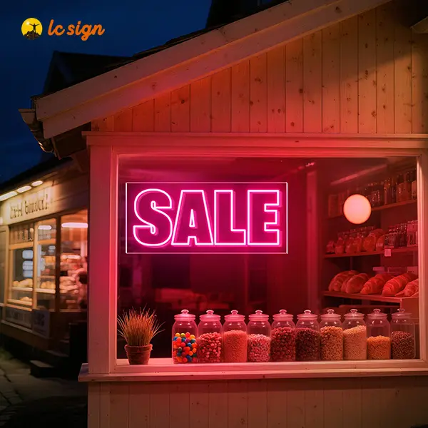 LC SIGN Sale Neon Sign for retail clothing stores, electronics shops, department stores, boutiques, furniture outlets, and any business offering special promotions or clearance events 20*8.92in
