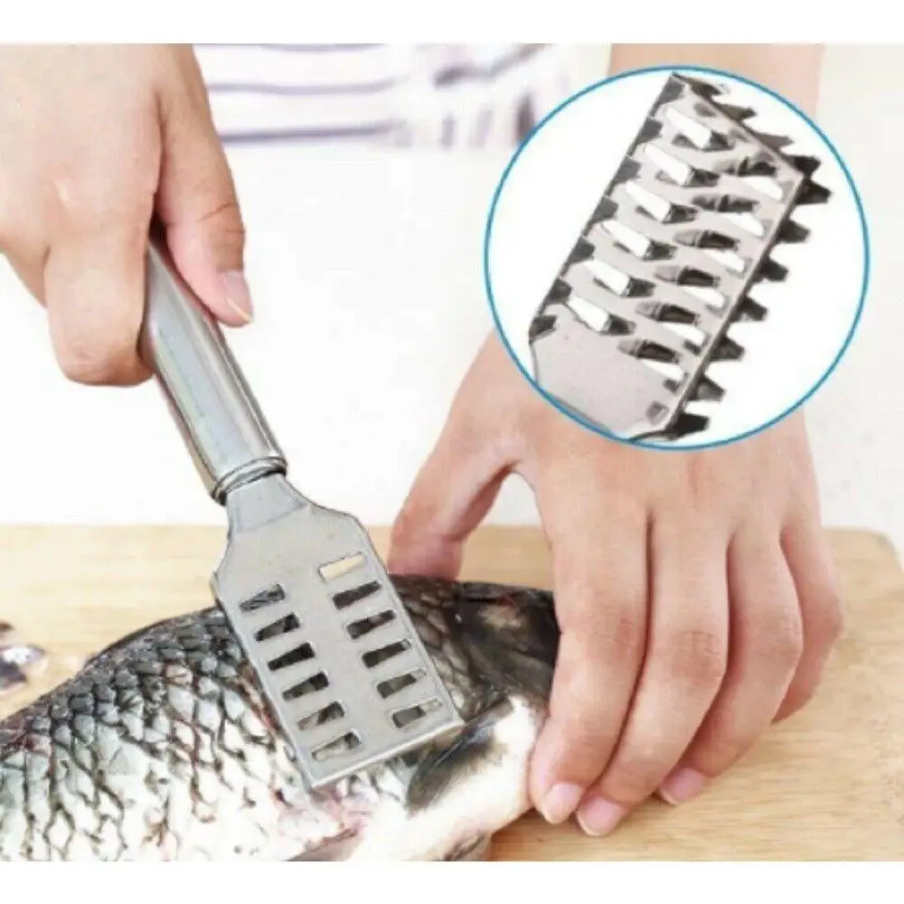 Fish Scalers Scraper Brush Stainless Steel Scaler Fish Scales Skin Remover US