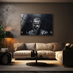Vikings Wall Art , Ragnar Lothbrok Wall Art , Tempered Glass Wall Art , Glass Printing , High Quality , Modern Wall Art , Birthday Gift