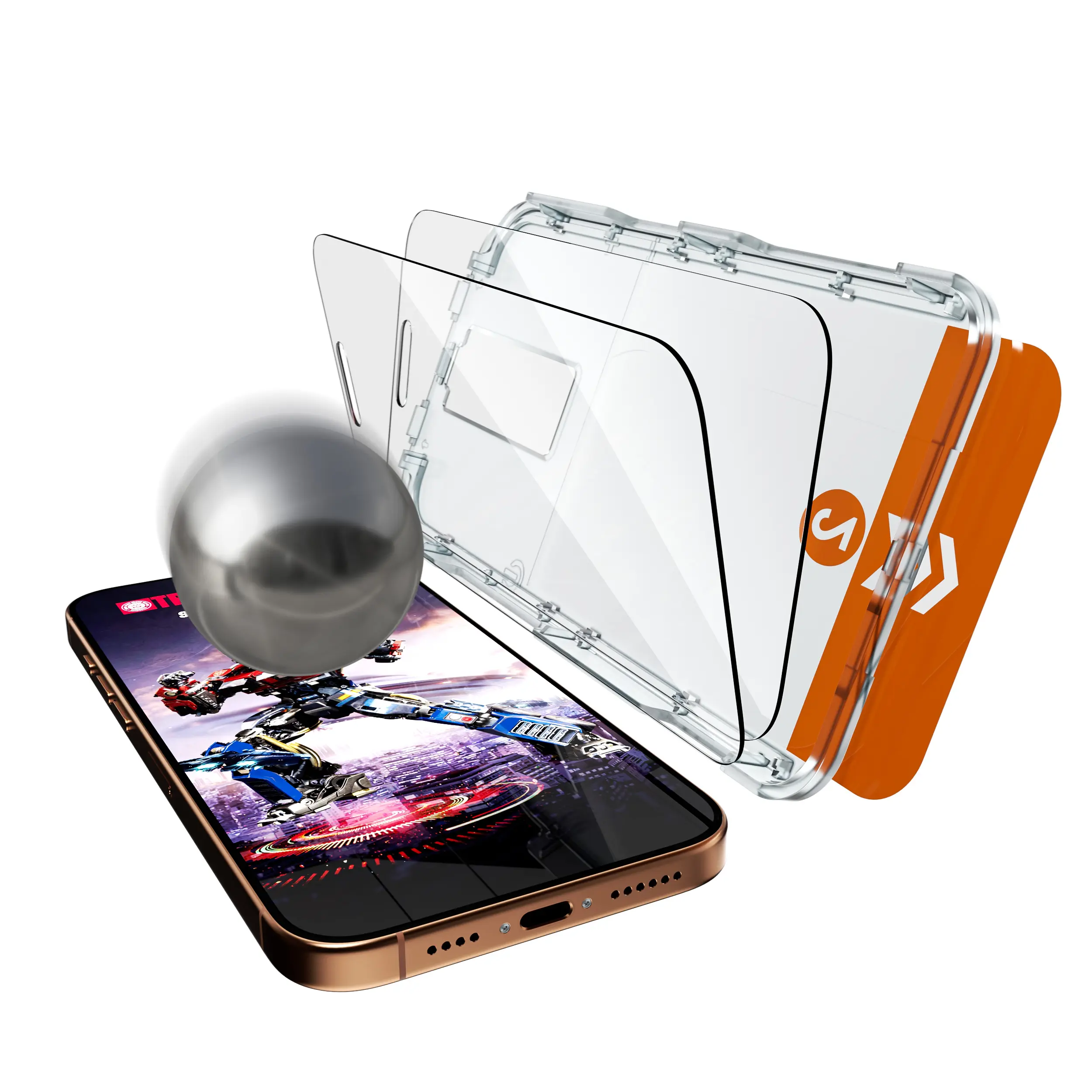 TRANSFORMERS Full Coverage Edge-to-Edge Screen Protector, No White Edges, High Sensitivity, 9H Hardness, Anti-Drop, Bubble-Free for iPhone Series