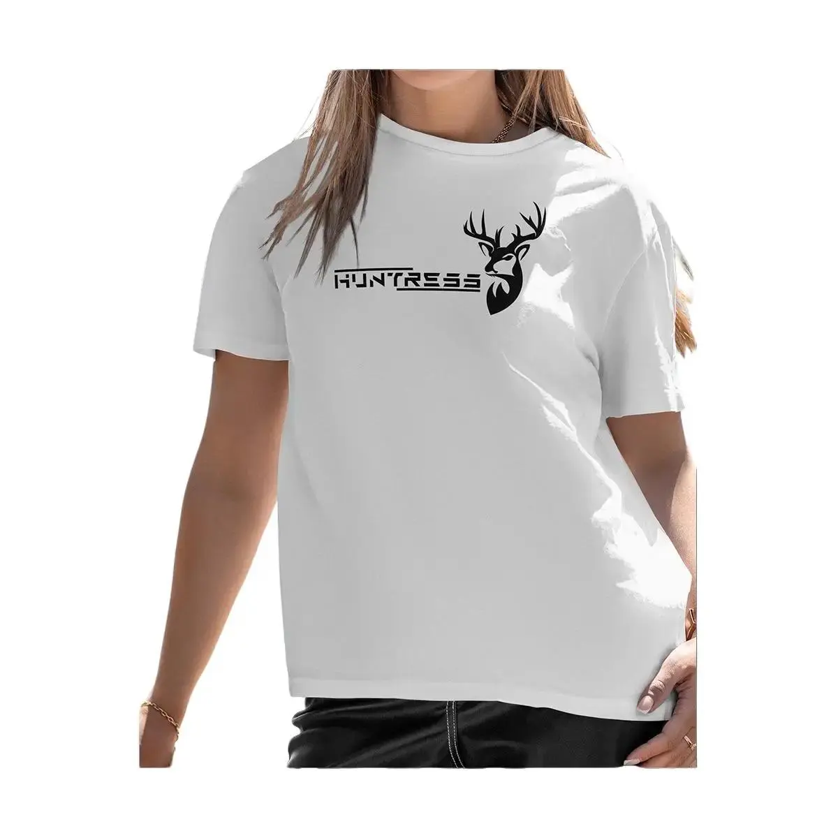 Huntress Women's Deer Hunting Casual Cotton T-Shirt