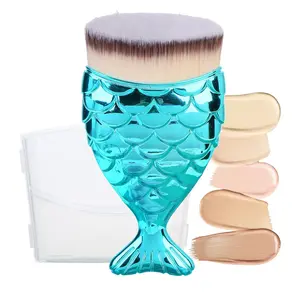 Sunscreen Brush for Face Kabuki Brush Sunscreen Applicator for Kids Foundation Makeup Brushes for Liquid Foundation Powder Cream Contour Buffing Stippling Blending (Blue)