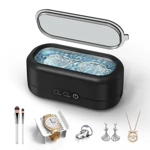 Ultrasonic Jewelry Cleaner, 48KHz 12OZ Jewelry Cleaner Ultrasonic Machine with Dual Modes for Jewelry,, Rings, Watch Strap, Dentures-Classic Black