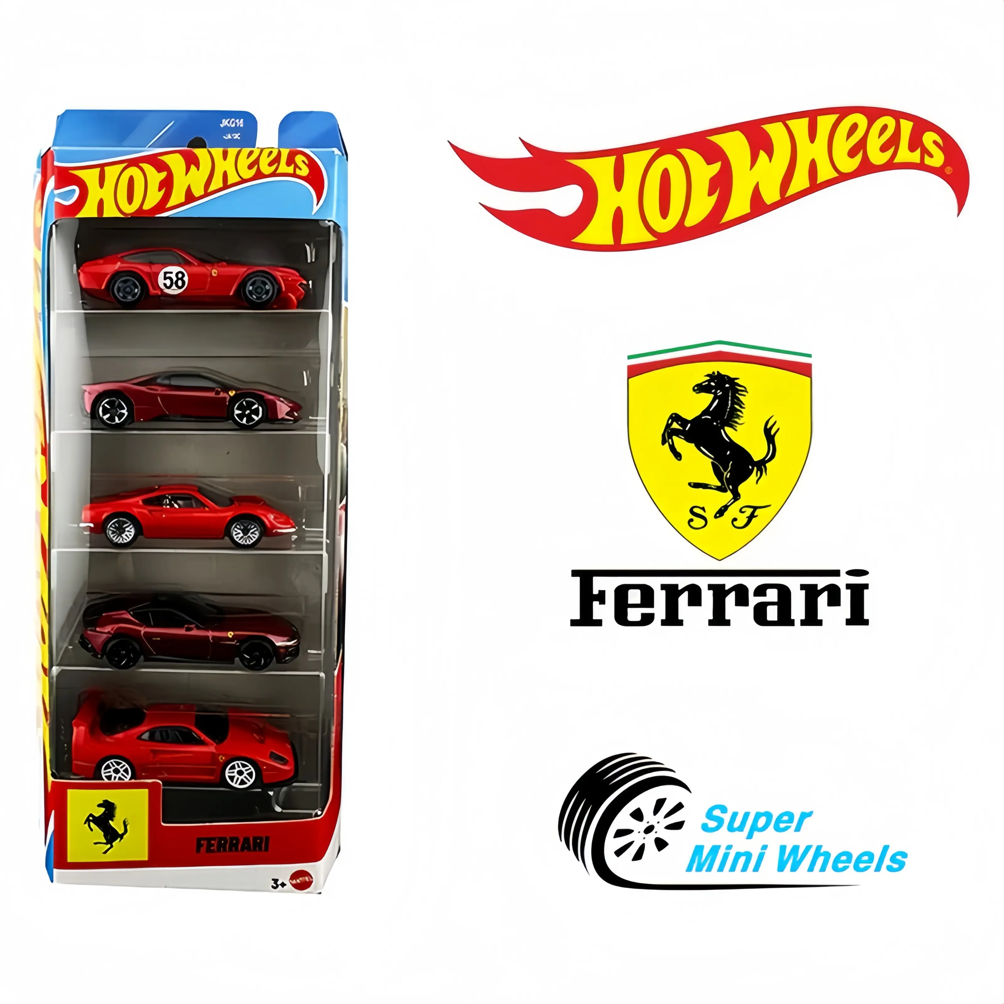 Hot Wheels 1:64 5 Pack Set 2026 Ferrari Hot Wheels 1:64 5 Pack Set 2026 Ferrari